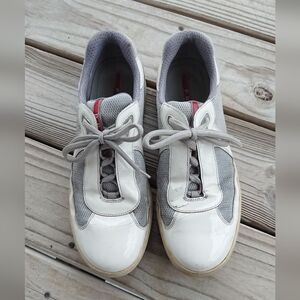 Prada White Nevada Bike Low-top Sneakers size 10